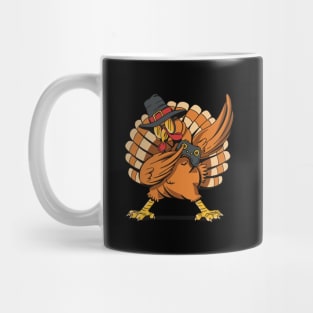 Funny Dabbing Turkey Holding A Joystick Thanksgiving Day Mug